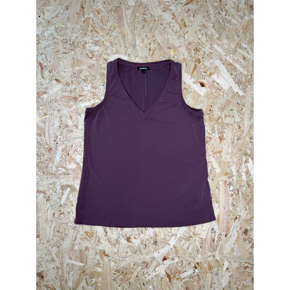 Express Purple V-Neck Tank Top Sz S